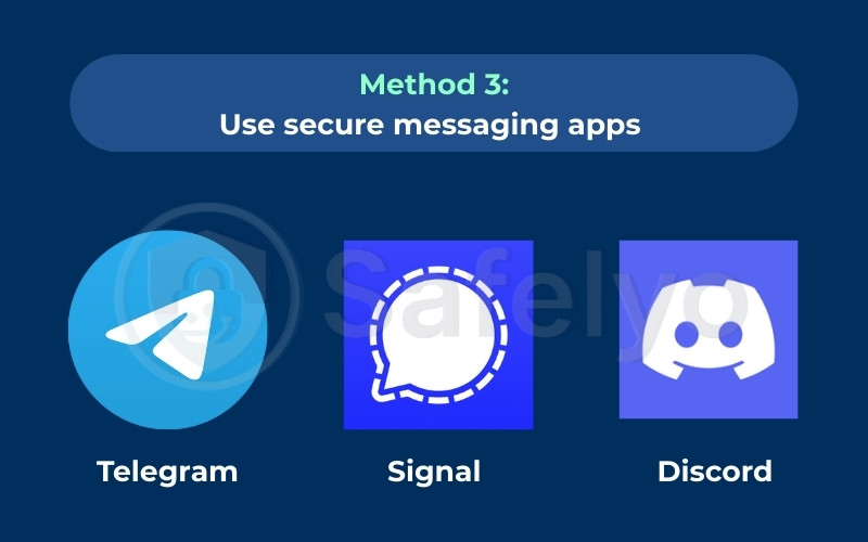 Method 3: Use secure messaging apps with username handles