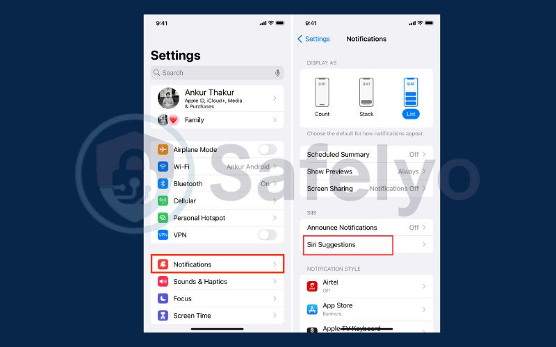 Use Siri suggestions to silence push notifications 1