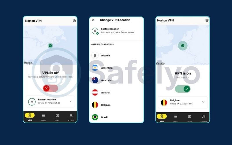 Use the VPN in the Norton 360 app on mobile Use the VPN in the Norton 360 app on mobile