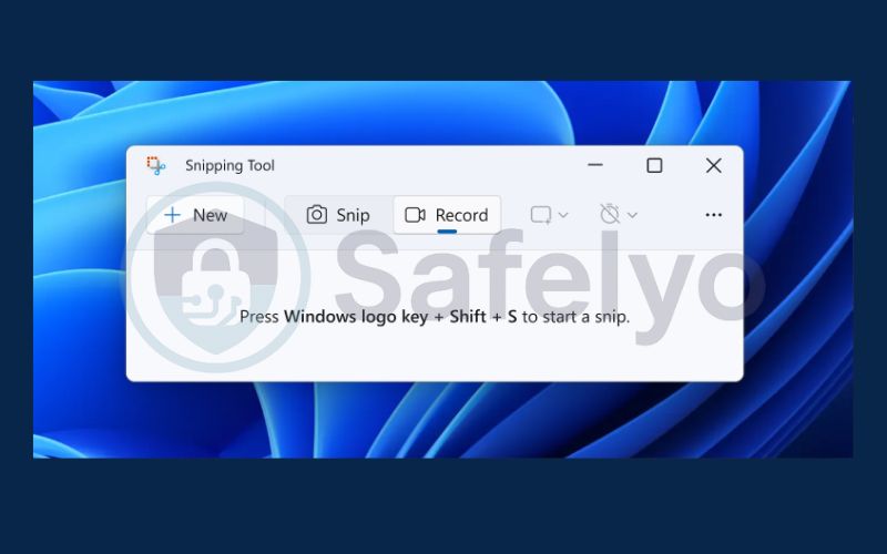 Using Snipping Tool to record screen 1