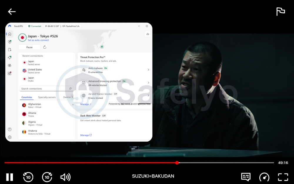 Using VPN to watch Netflix in Japan