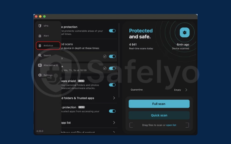 Scan for malware in your VPN app