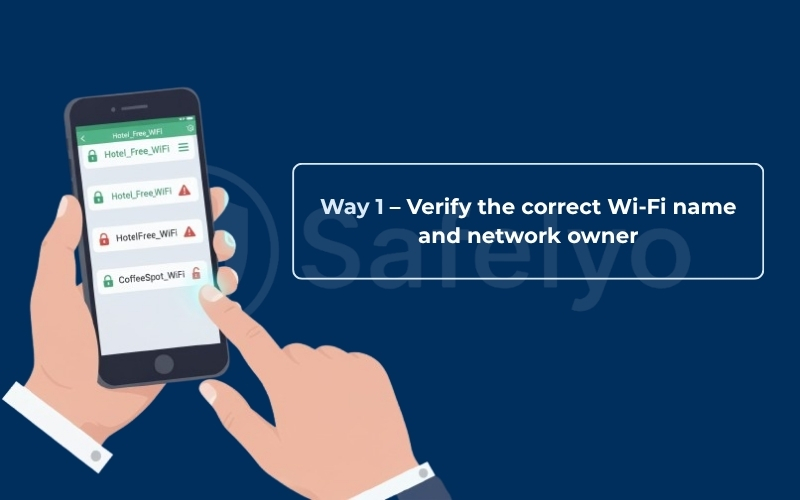 Verify the correct Wi-Fi name and network owner