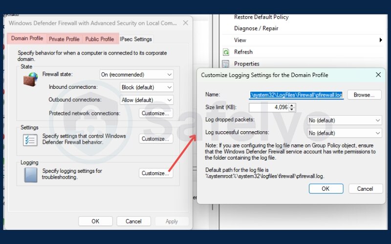 Viewing logs in Event Viewer & Get‑NetFirewallLog