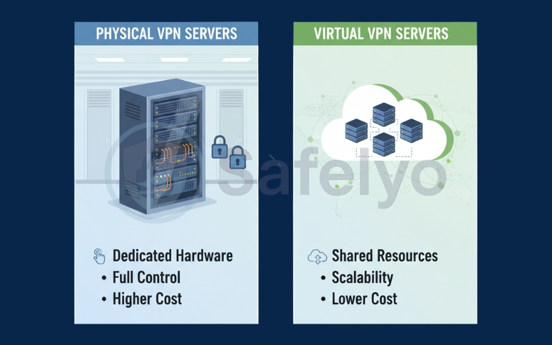 Virtual VPN servers vs. Physical VPN servers