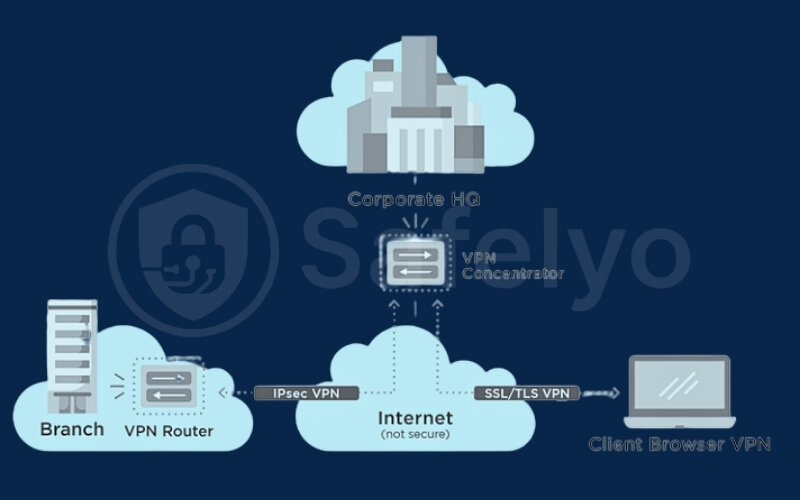 The VPN concentrator acts as a centralized endpoint for numerous VPN connections