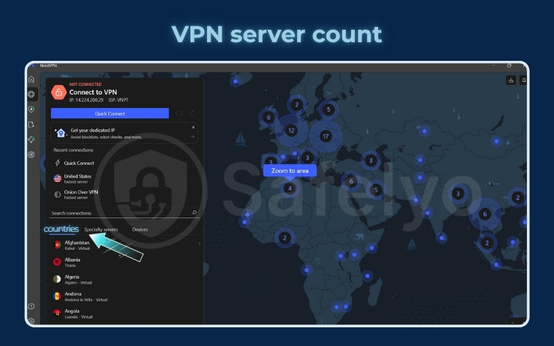 VPN server count