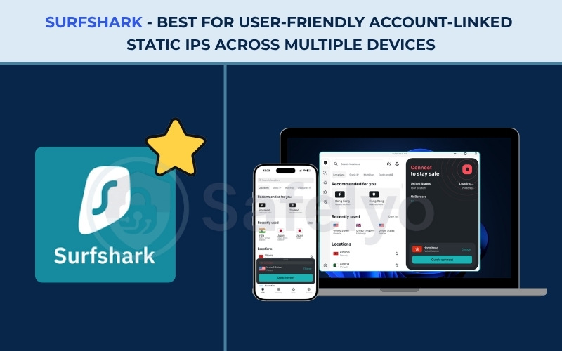VPN with Dedicated IP - Surfshark 