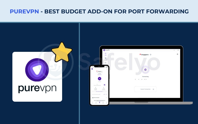 VPN with port forwarding - PureVPN