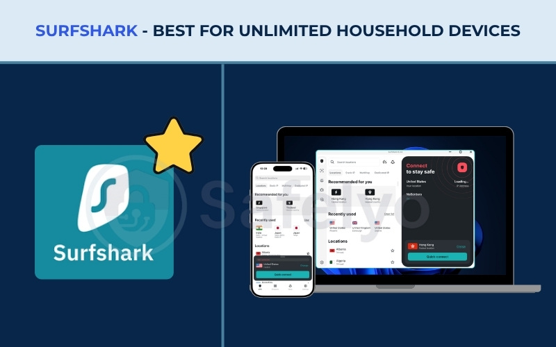 VPNs with Multi-device support - Surfshark