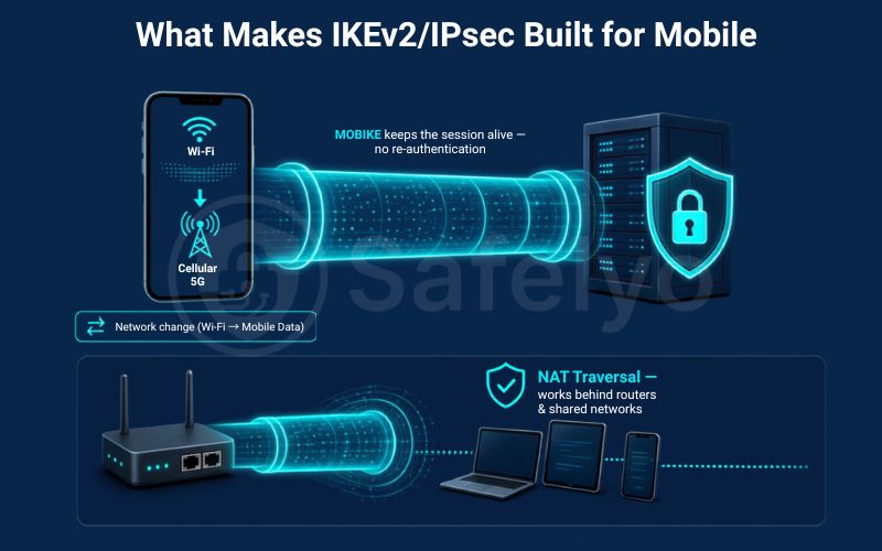 What makes IKEv2/IPsec built for mobile devices