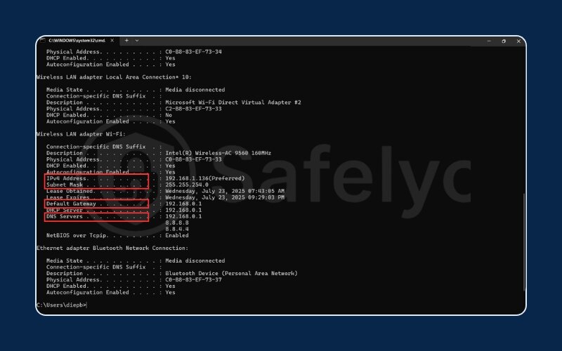 What terms you need to looking for in IPconfig What terms you need to looking for in IPconfig