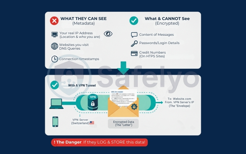 What VPN providers can and cannot see
