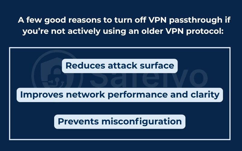 Why is it safer to disable passthrough when unused