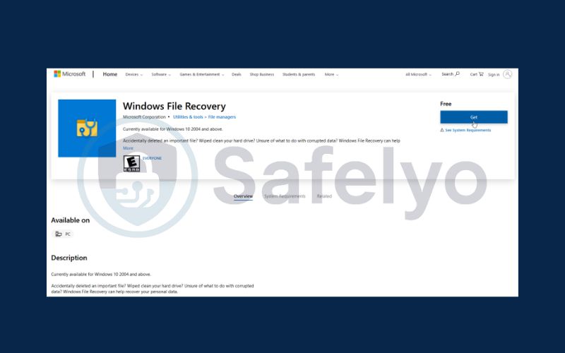 Windows File Recovery tool 1