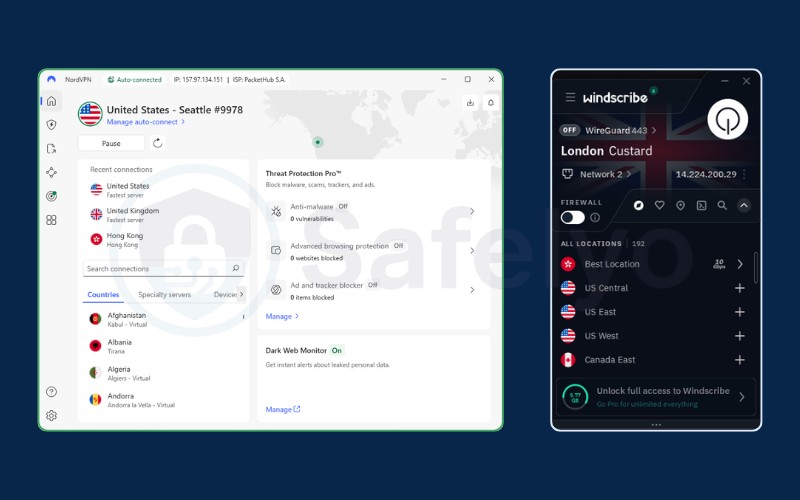 Windscribe vs NordVPN: Apps & user experience