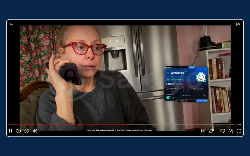 Watching a movie on Netflix without buffering via Windscribe